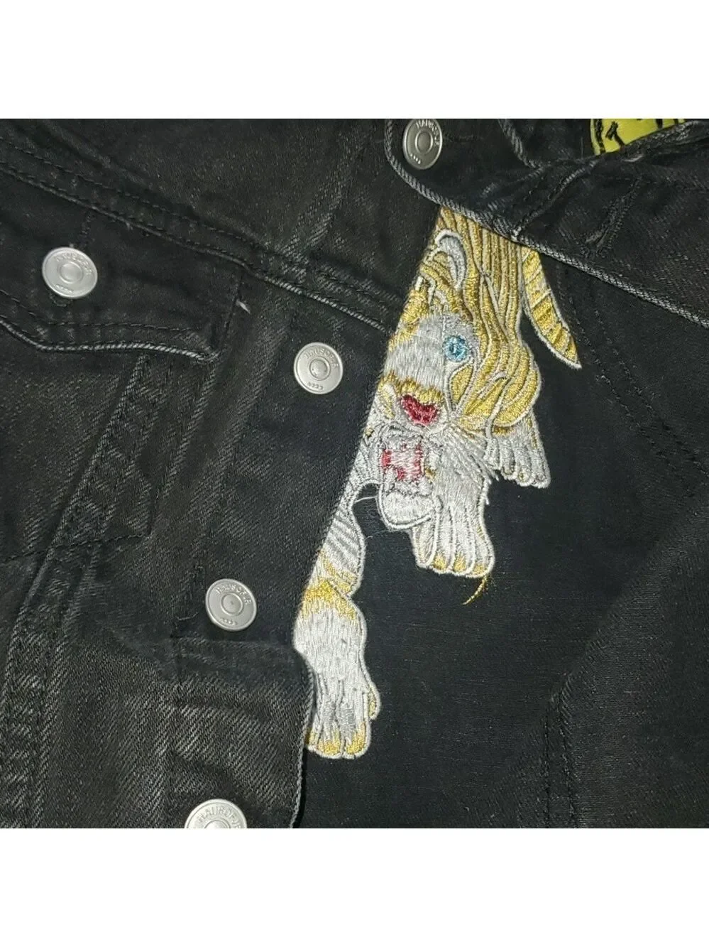 Haus of Jr jacket Girl's Size 3 years black Jeffery Space Patch denim trucker